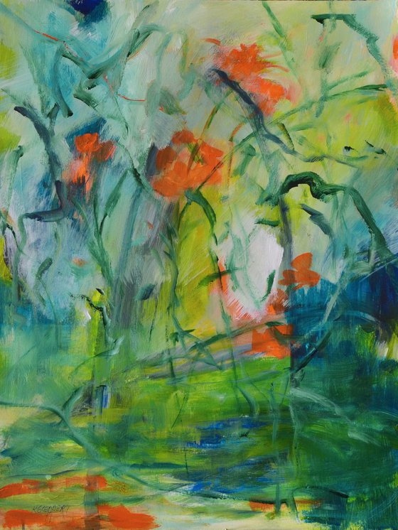 Floris - floral abstract acrylic painting