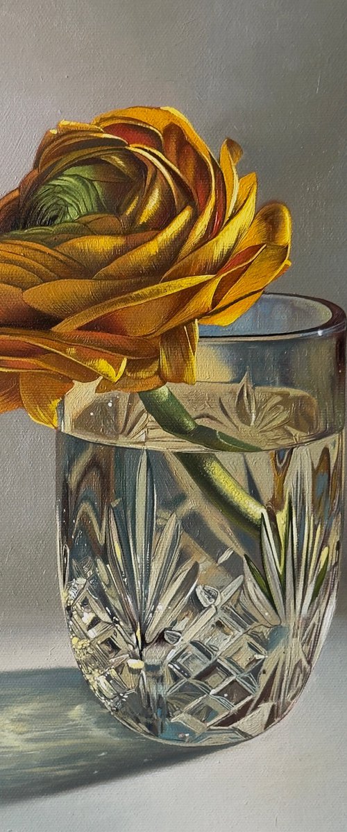 October flower in a glass by Anastasia Parfilo
