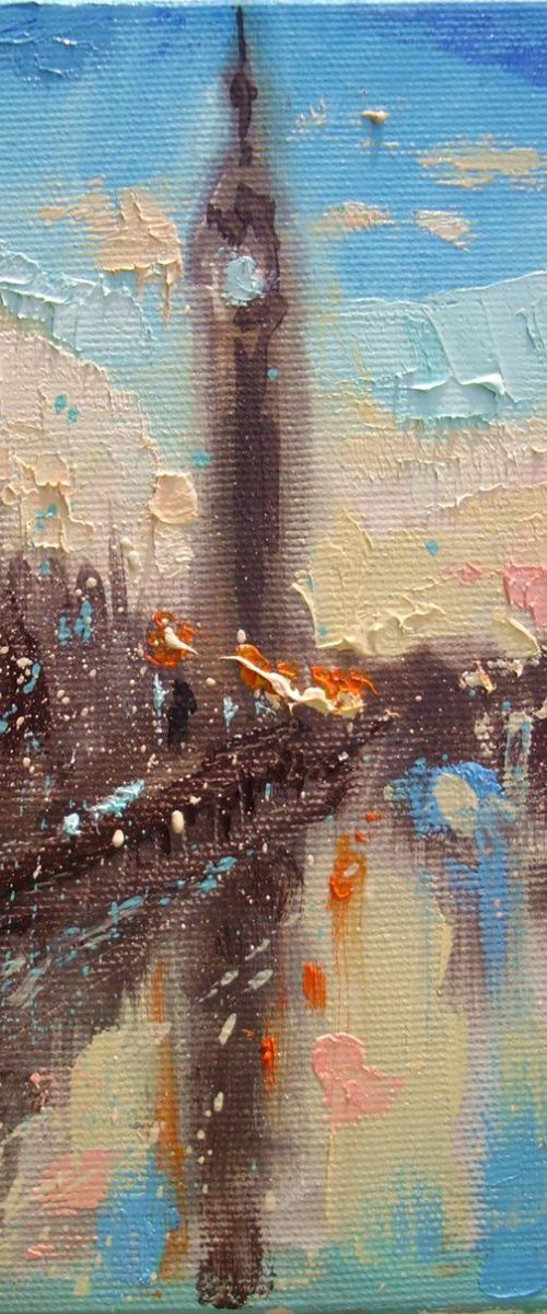 " MORNING LONDON " - original oil painting on canvas by Monika Luniak