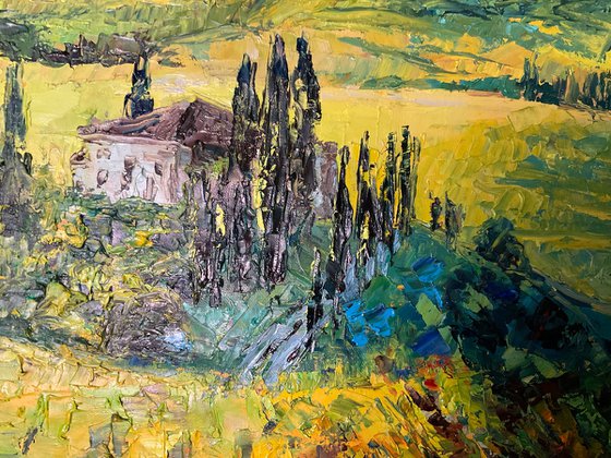 "Spring in Tuscany. Sunny day."