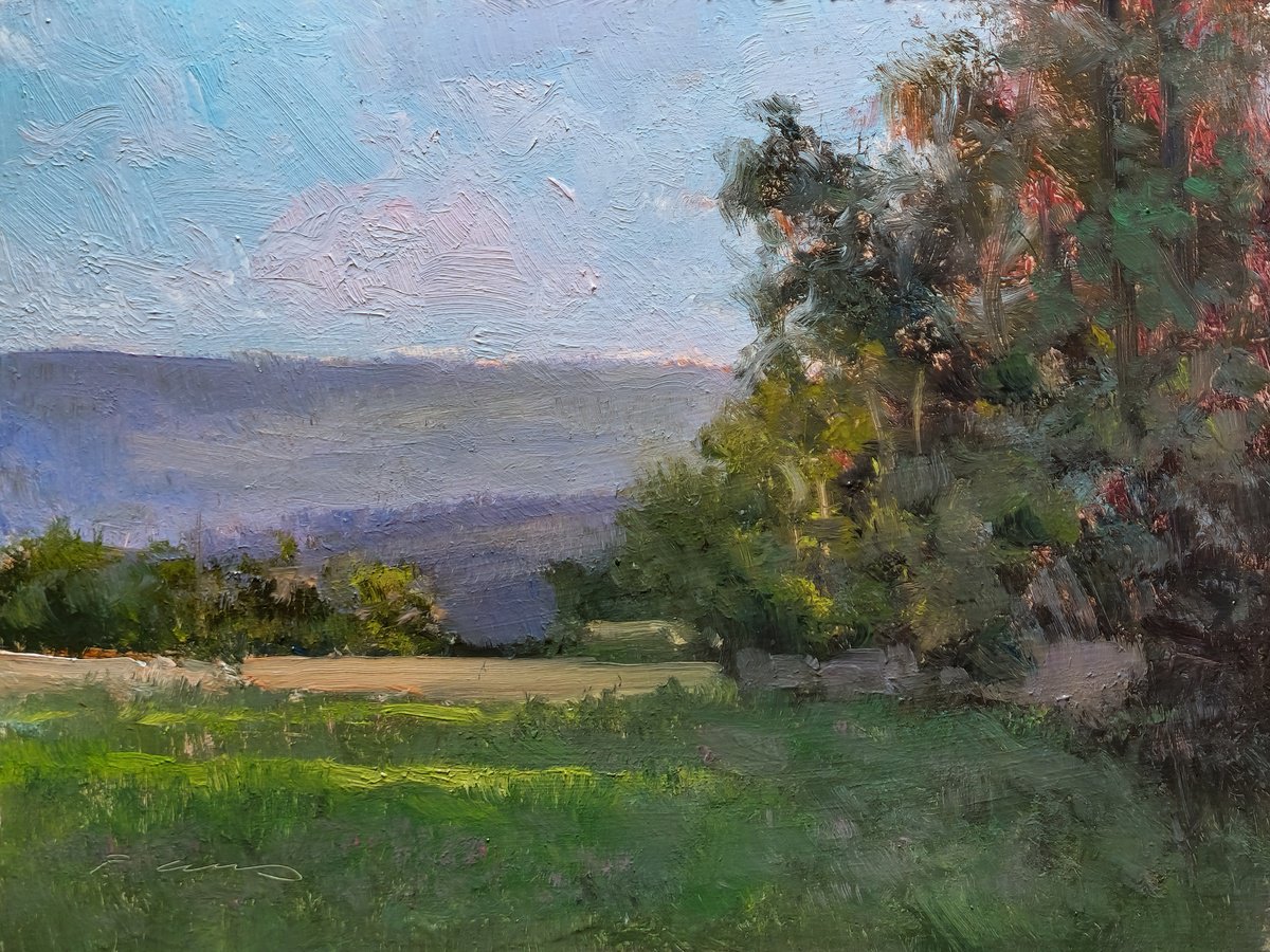 Impressionistic Landscape Oil Painting By Pascal Giroud, 8 X 6", Fields Of Ateliers, Original Artwork