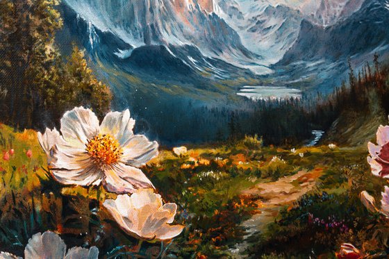 Landscape with flowers