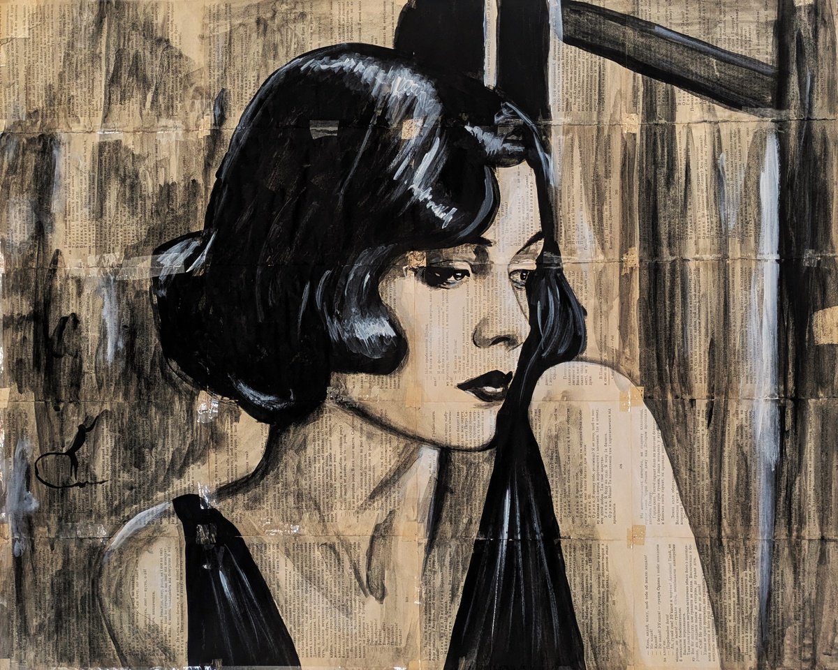 Urban And Pop Portrait Acrylic Painting By Valera Hrishanin, 31 X 24", Girl From Retro New York #2 #6, Original Artwork