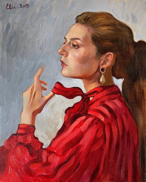Profile self-portrait by Elina Arbidane