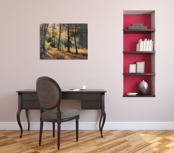 Sunlit Autumn Forest