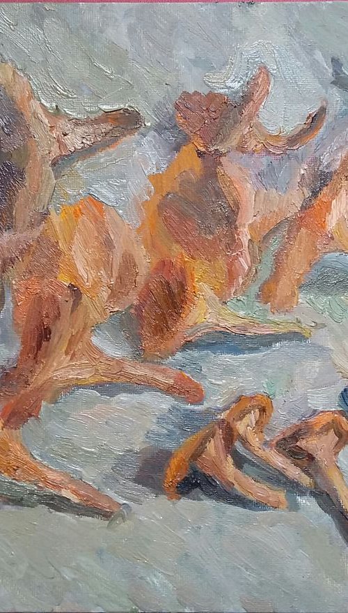 Mushrooms. Original oil painting. by Elena Klyan