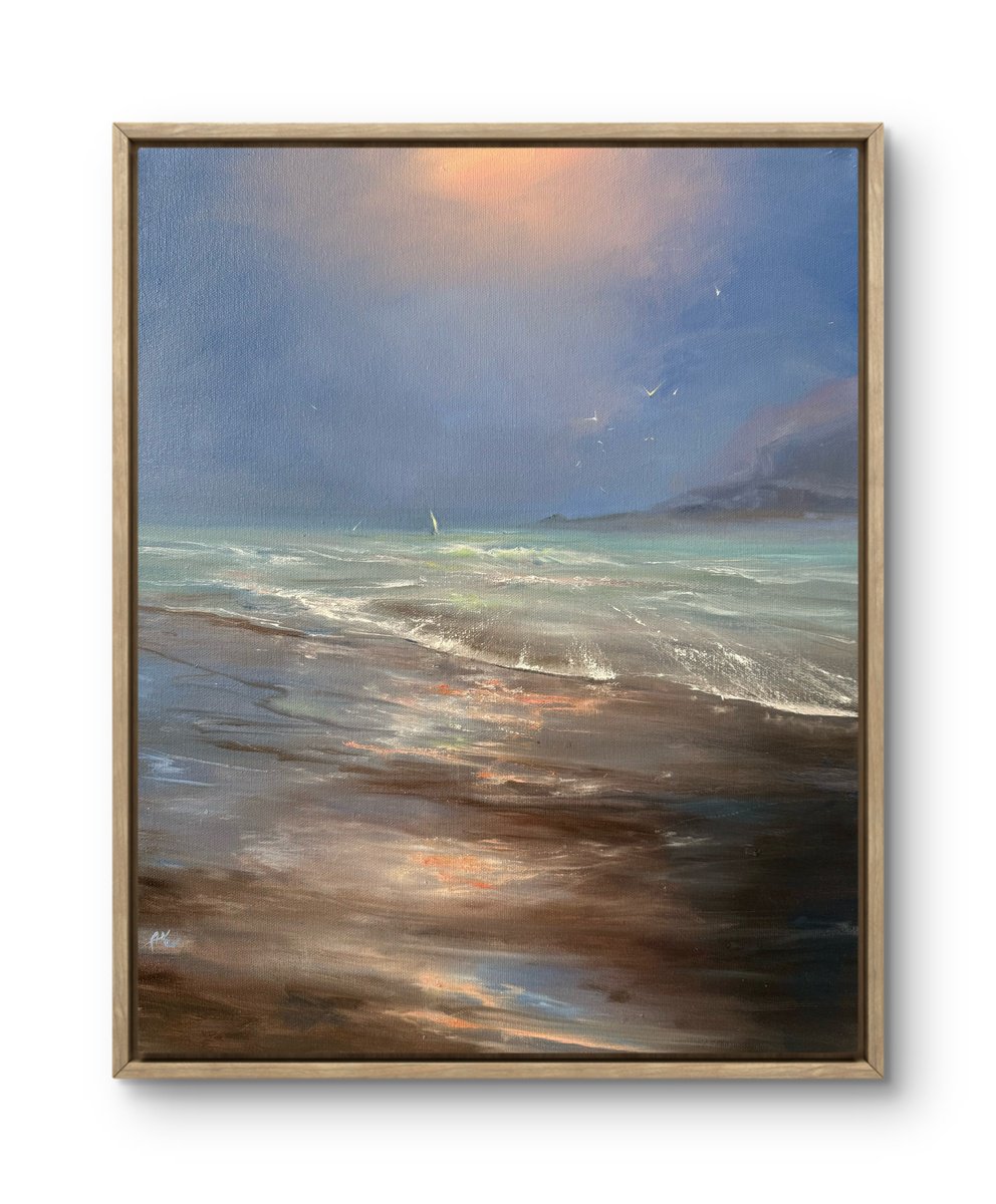 Photorealistic Landscape Oil Painting By Alesia Yeremeyeva, 16 X 20, Anticipation Of A Storm, Original Artwork