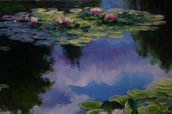 "Water lilies on the water"