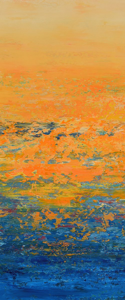 Orange Blue - Modern Color Field Abstract by Suzanne Vaughan