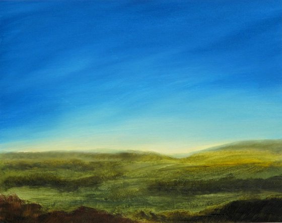 Summer landscape #1 - Oil painting on paper - Small size