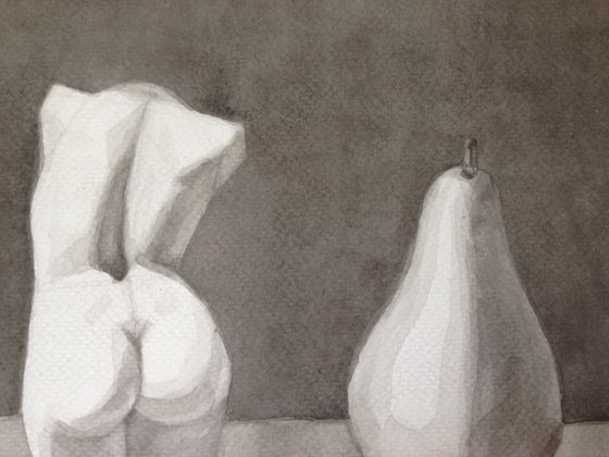 Fruit Still life Nude female artwork