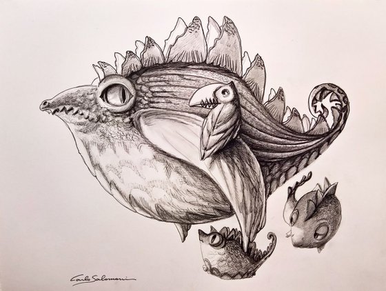 - STEGOSAURUS FISH - ( 25 x 33 cm )