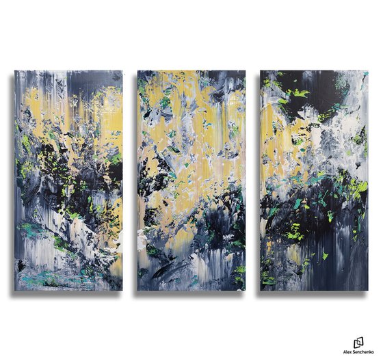 150x100cm. / Abstract triptych / Abstract 22146