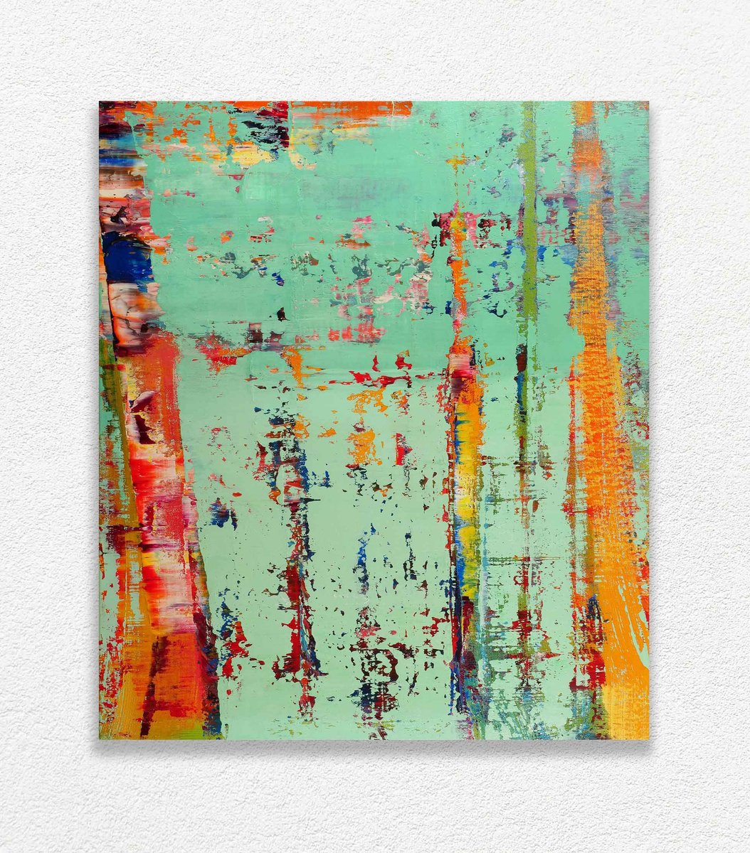 Abstract Oil Painting By Vadim Shamanov, 24 X 28", Silent Flight, Original Artwork