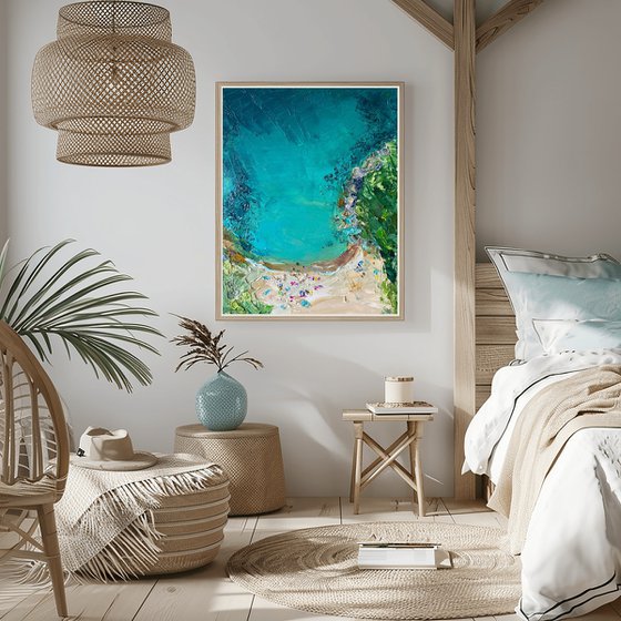 Turquoise Ocean Oil Painting
