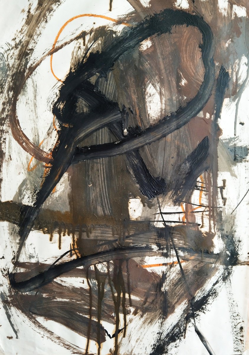 Abstract Oil Painting By Toni Riera, 28 X 37", Pintura 1010, Original Artwork