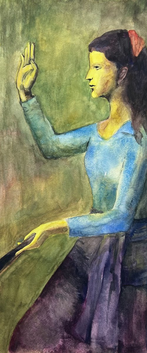 Young Woman in Blue by Dariia Martsin