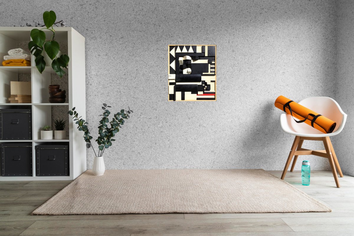 Geometric Abstract Painting By Jg Wilson, 17 X 20, Collage N. 3, Original Artwork