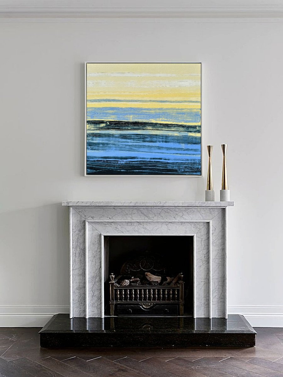 Abstract Oil Painting By Tigran Mamikonyan, 35 X 35", Lines Ii 90i?90Cm, Original Artwork