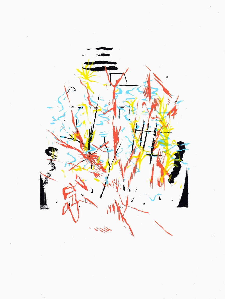 Organic Landscape Screenprint By Adam Grose Ma Pgce, 8 X 11, Reflection, Original Artwork