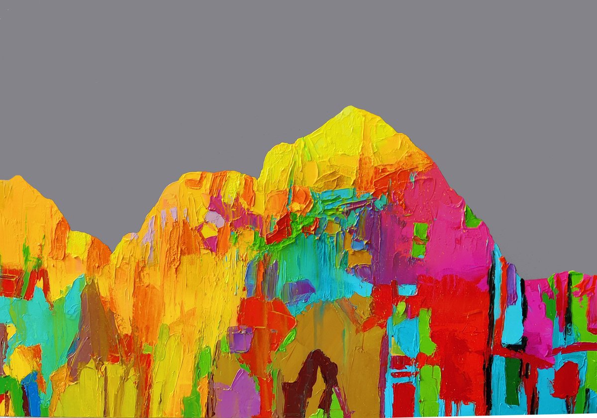 Impressionistic Landscape Acrylic Painting By Abhishek Kumar, 66 X 48, Mystery Of God Ii 01, Original Artwork