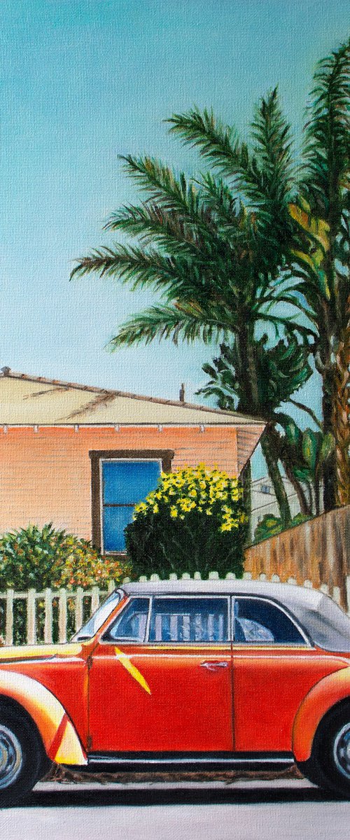 MEET FRIENDS by Vera Melnyk (original oil on canvas, Holidays in California, Modern Home Decor, holiday art, wall decor, minimalism) by Vera Melnyk