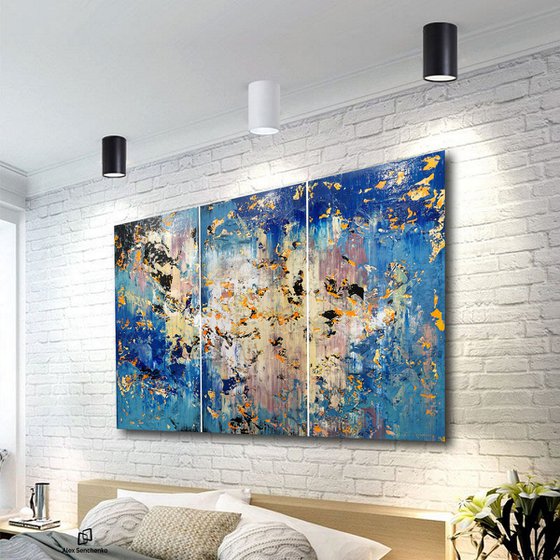 150x100cm. / Abstract triptych / Abstract 2171