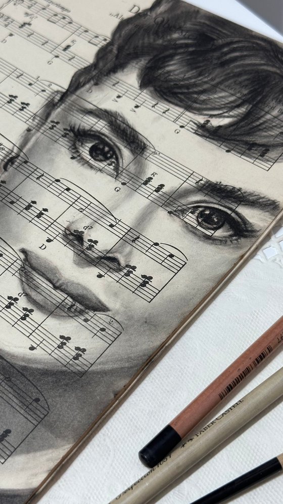 Audrey Hepburn on Vintage Sheet Music