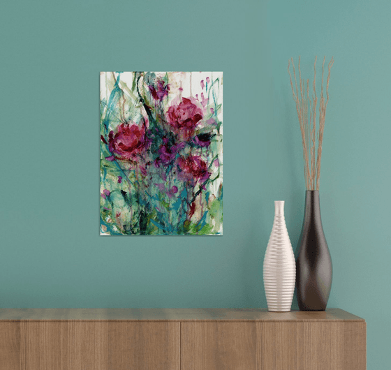 Floral Lullaby 36 - Flower Oil Painting by Kathy Morton Stanion