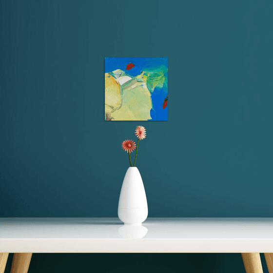 Happy Tile-Map with Red Ships 20x20cm/8x8in