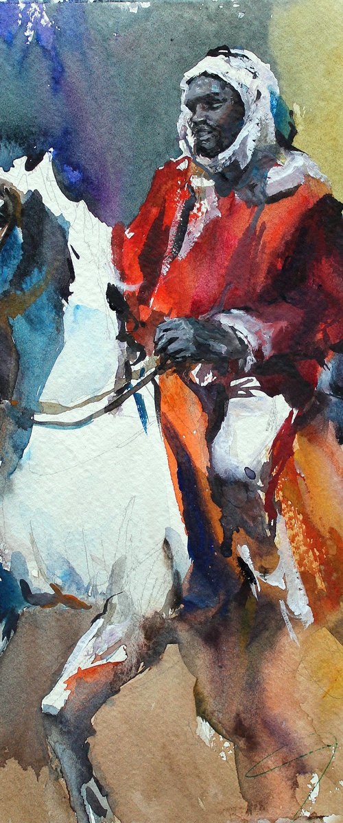Arabian Horse and the Tuareg by Maximilian Damico