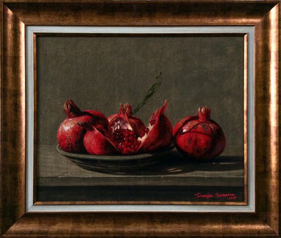 Pomegranates, 40 x 50 cm, oil on canvas, 2018