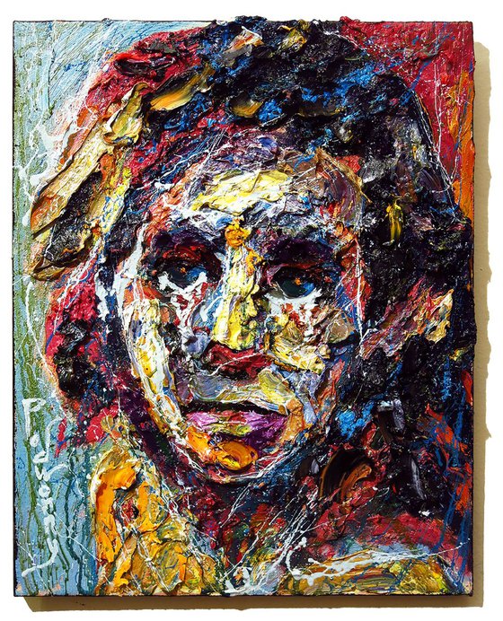 Original Oil Painting Portrait Impressionism Signed Impasto Outsider