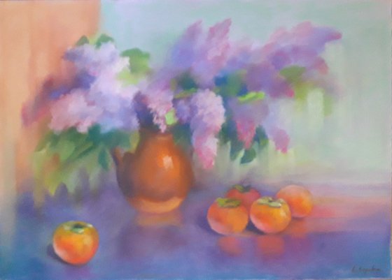 Persimmon and lilac
