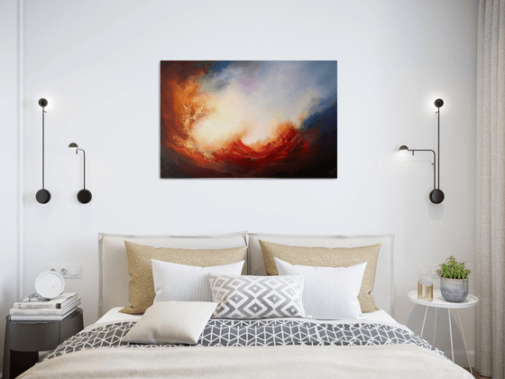 WRATH OF ANGELS XIII (Large skyscape/seascape original oil painting 90 X 60cm)