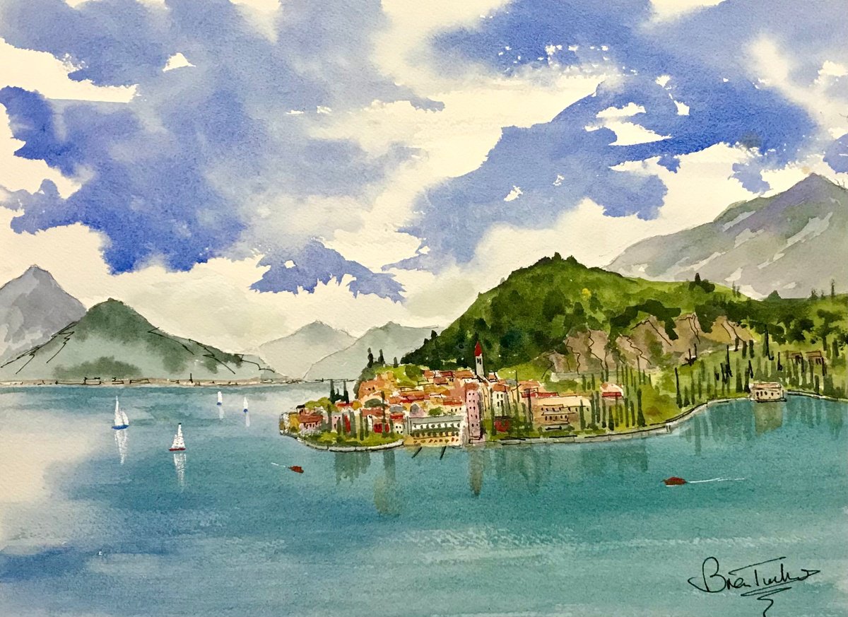 Varenna on Leke Como from Bellagio by Brian Tucker