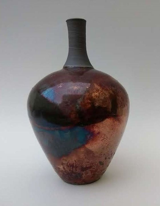 Raku-bottle-neck-vase 1