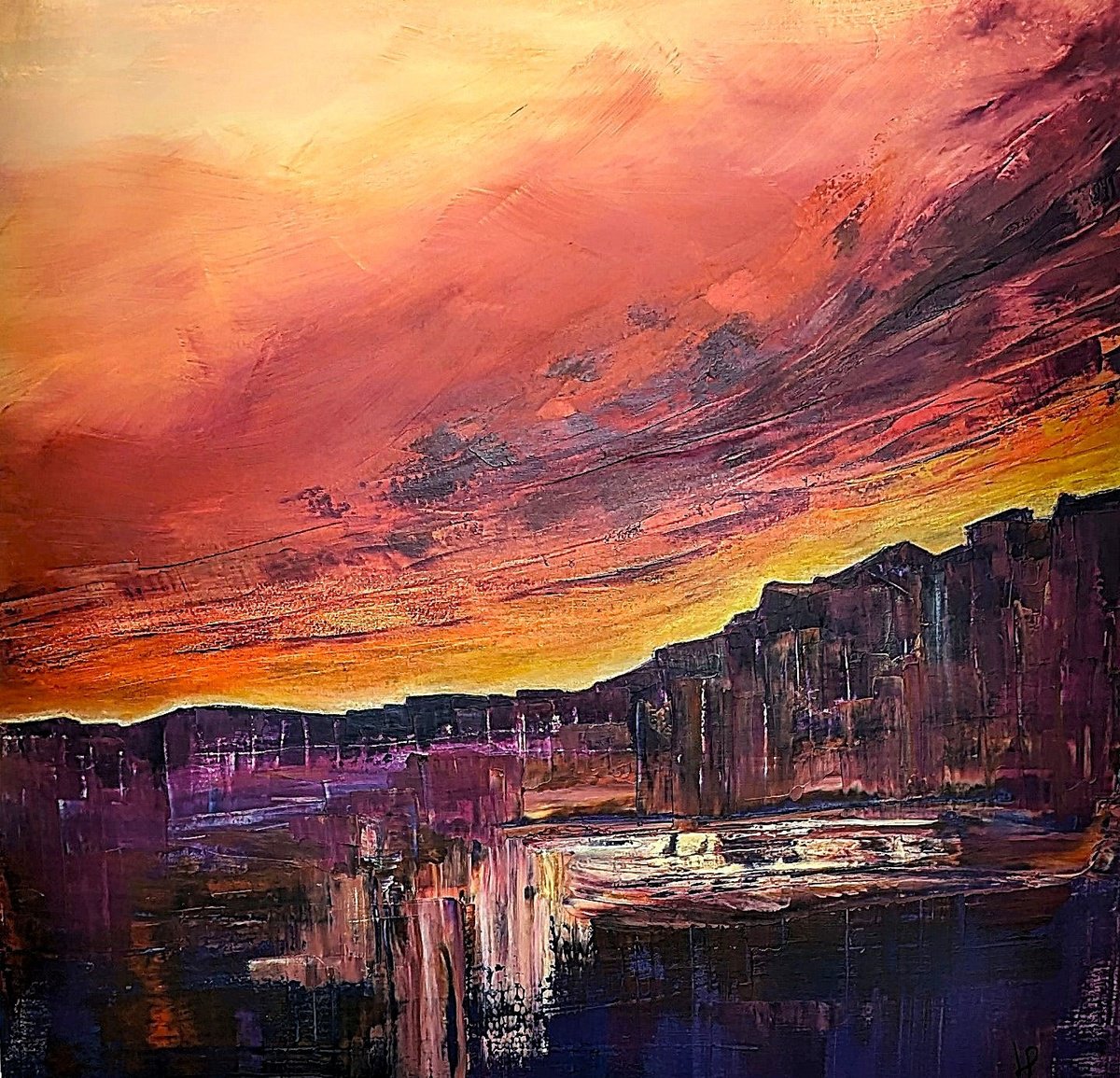 Canyon Sunset By Lisa Price, 39 X 39, Artwork For Sale On Artfinder