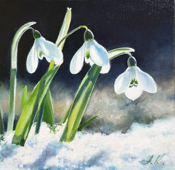 "Gentle May."  flower  liGHt original painting  GIFT (2021)