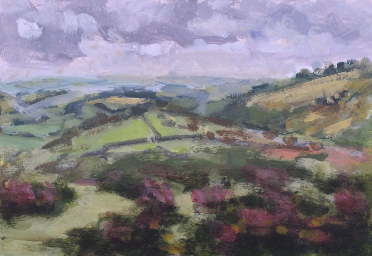 Impressionistic Landscape Acrylic Painting By Hugo Lines, 11 X 8, Around Haytor No1, Original Artwork