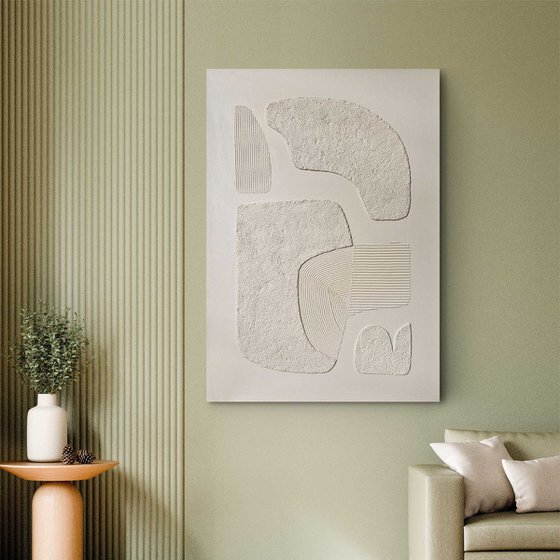 "Bay 2" Beige abstract high textured