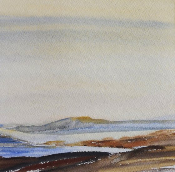 RHOSCOLYN HEADLAND ANGLESEY. Original Abstract Landscape Watercolour Painting.