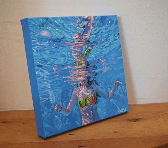 Underneath XXXIV - Miniature swimming painting