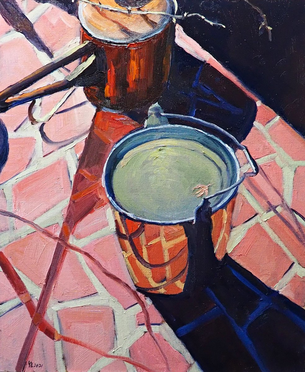 Impressionistic Botanical Oil Painting By Yuanyuan Liu, 15 X 18", Still Life, Original Artwork