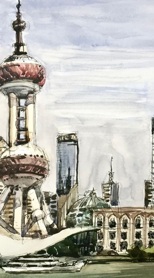 Shanghai Skyline - China by Joseph Peter D'silva