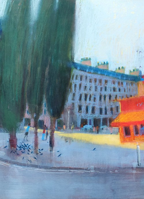 South Kensington, London - mixed media painting by Ayna Paisley