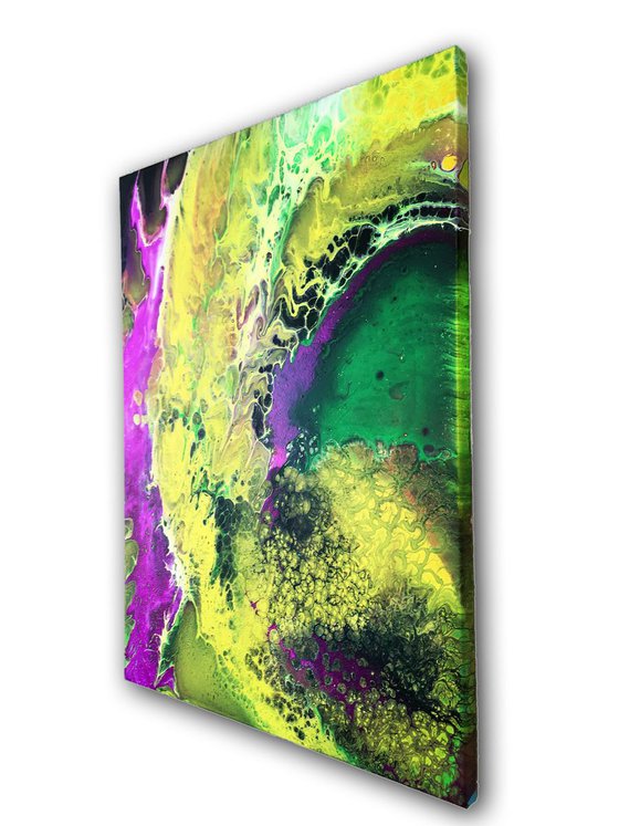 "Beautiful Invasion" - FREE USA SHIPPING - Original Quadriptych, Abstract PMS Acrylic Paintings Series - 42" x 36"