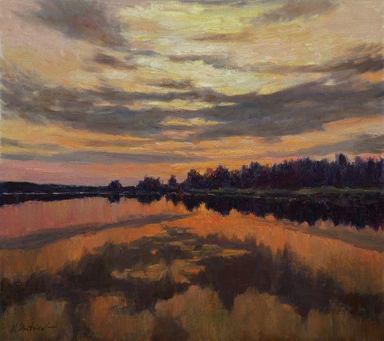 Sunset painting - sky landscape