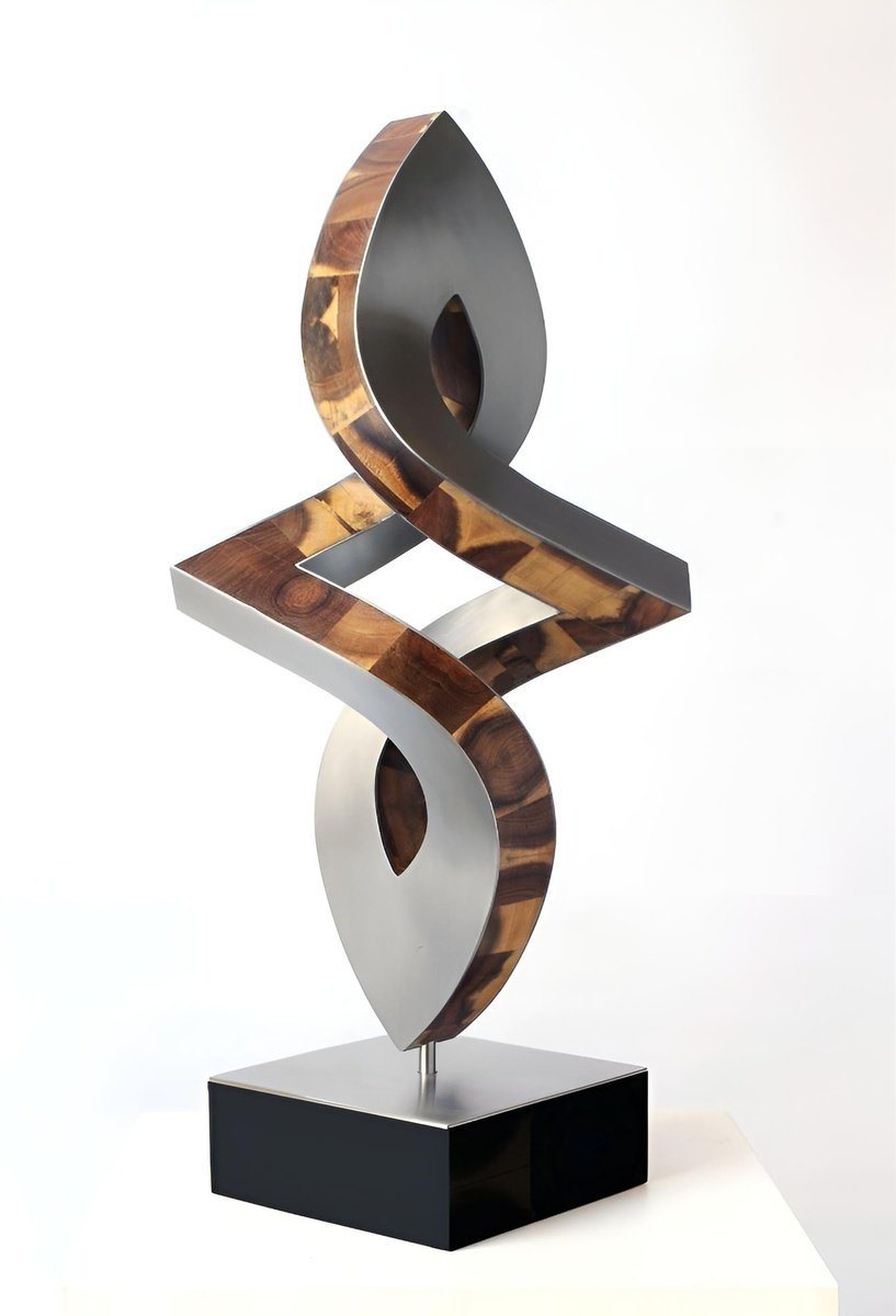 Abstract Sculpture By Nikolaus Weiler, 9 X 19", Polare Drehung, Original Artwork