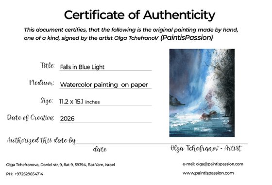 Falls in Blue Light